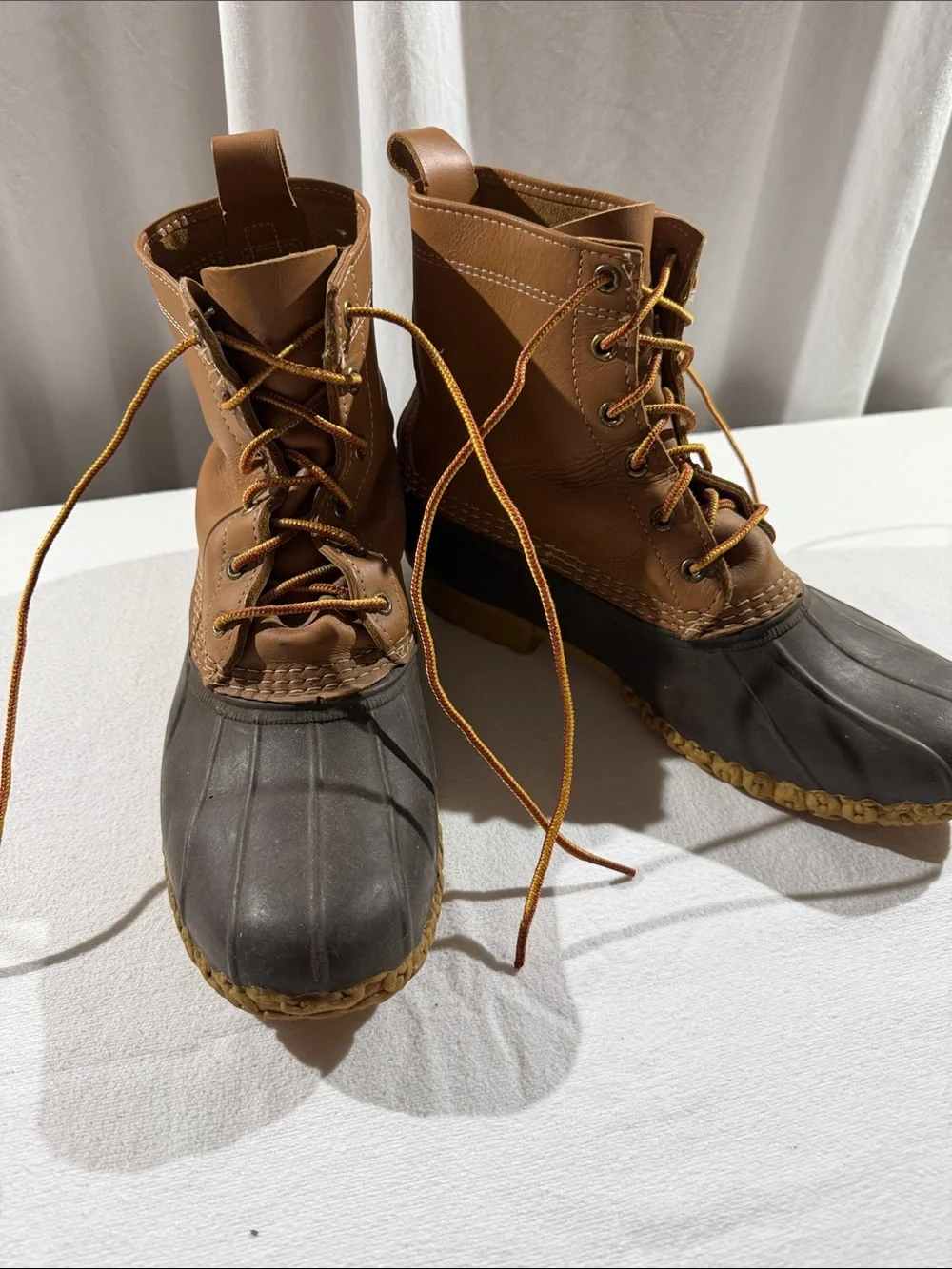 L.L. Bean Men's Brown Leather Bean Boots - Short Height